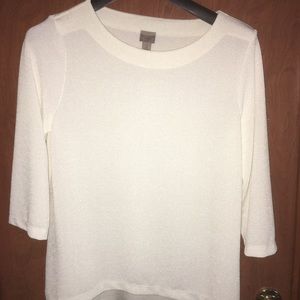 NWT Chico’s Ivory Crepe High Low Top